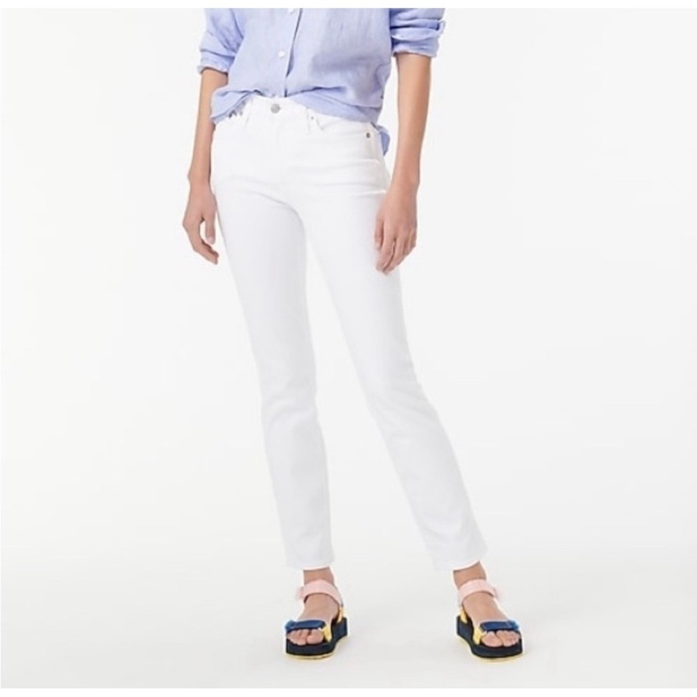 J.Crew Jeans 9" Vintage Slim Straight White Size 27 Mid Rise‎ AV702 Stretch
